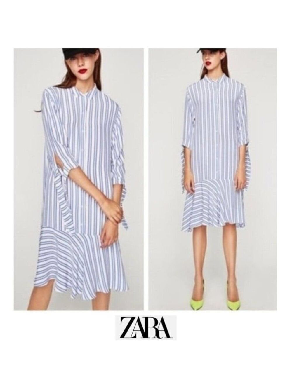 Zara | Striped Asymetrical Shirtdress